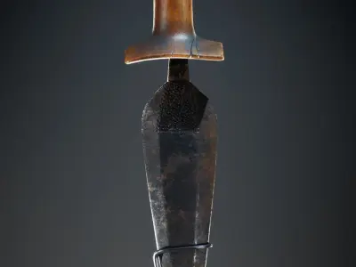 Mangbetu Knife PBR Game Ready Model Low-poly 3D model