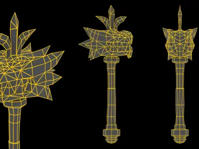 Aztec Hammer Low-poly 3D model