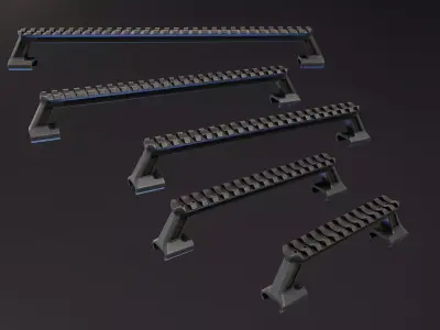 Picatinny Rail Riser Handle Low-poly 3D model