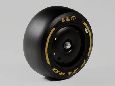F1 Pirelli Tires and Rims Set 3D model