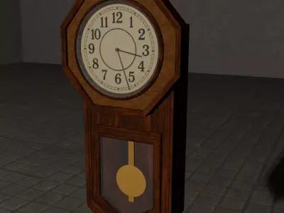 Japanese Antique Clock 3D Model Low-poly 3D model