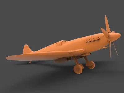 spitfire mk xiv 3D print model