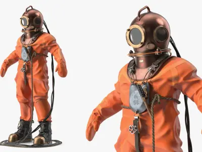  Empty Copper Diving Suit 