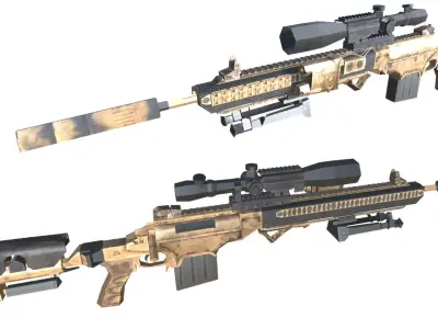 30-ASW338-gun model 3d game ready model Low-poly 3D model Low-poly 3D model