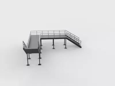 Industrial stairs modular 02 3D model