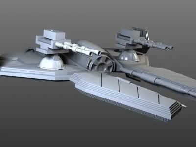 Low-Poly Star wars Spaceship Free low-poly 3D model