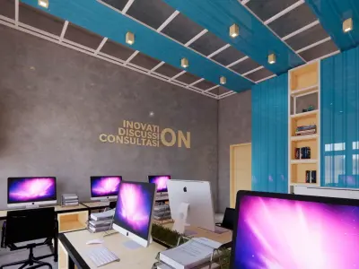 Industrial Interior Office 3D model purchase