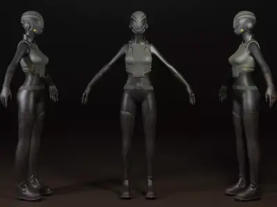 sci-fi character Low-poly 3D model