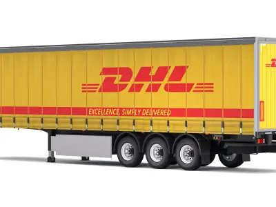 Semi Trailer DHL Curtainsider 3D model