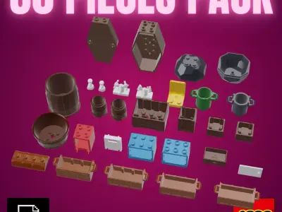 Collection of 30 unique 3D LEGO models 3D print model