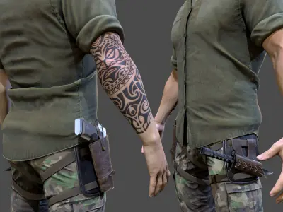 Soldier Low-poly 3D model purchase