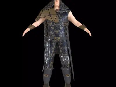 medieval character  knight armor sword  warrior Low-poly 3D model