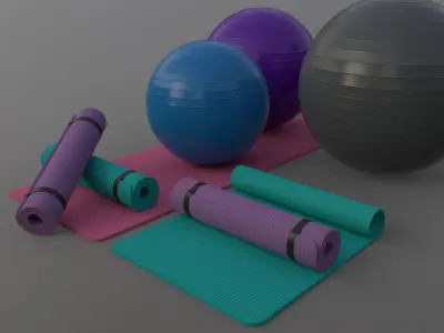 PBR Yoga Ball and Mat - Multi color Pack