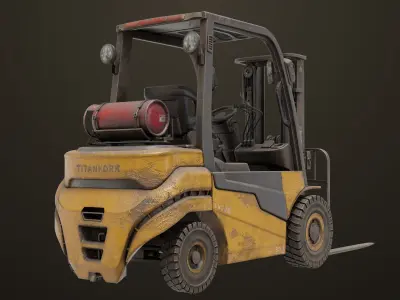 Forklift Truck 02 Old Dusty All PBR Unity UE Textures Low-poly 3D model