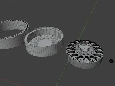 Lautie 2099 Carnival Fidget Spinner with Spinning Animation Low-poly 3D model