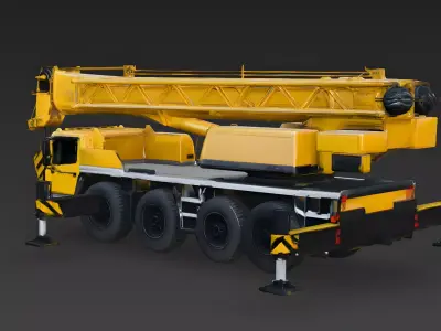 Heavy Industry Construction Mobile Crane Vehicle 3d model Low-poly 3D model
