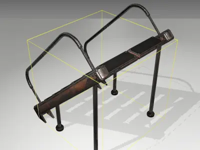 Futuristic Stairs - 20 - Rusty Textures Low-poly 3D model