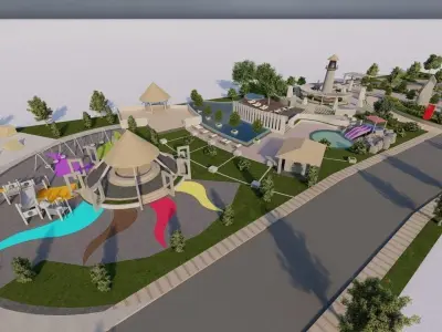public park-Private Park Landscape 3D model 20