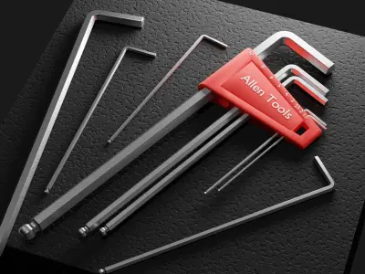 Allen key set - Long rounded 3D model