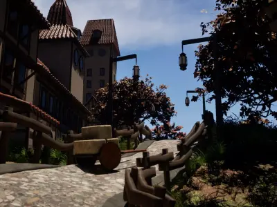 Picturesque Village Landscape 3D model