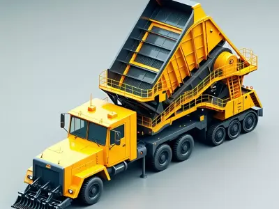 Heavy Duty Screening Truck 3D Model Low-poly 3D model