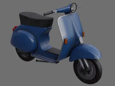 Motor Scooter 1B Low-poly 3D model