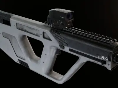 Modern Minimalistic SMG Low-poly 3D model
