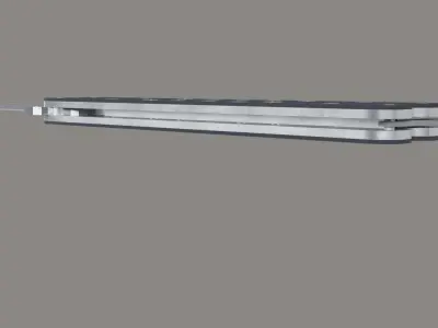 Butterfly knife Low-poly 3D model 2
