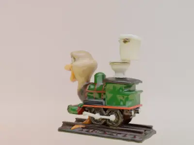 Trenostruzzo Turbo3000 Italian brainrot Low Poly Character Low-poly 3D model