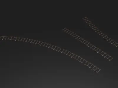 Train Tracks 2 Low-poly 3D model