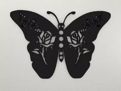 Butterfly Wall Decoration WARAJ19 3D print model