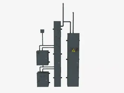 Switch boxes old Low-poly 3D model