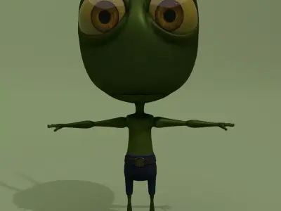 Cartoon Ant Green 3D model