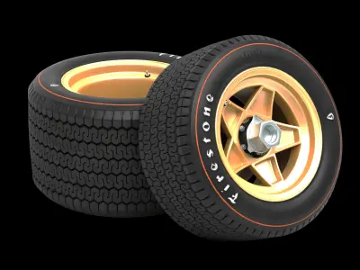 Firestone tyres - Campanolo rims 3D model