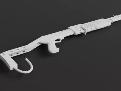 Low Poly Spas-12 Model With No Textures Low-poly 3D model