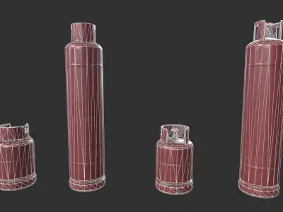 Gas Tank Low-poly 3D model get