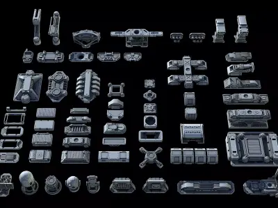 Sci-Fi KitBash and Props Pack Part four 3D model