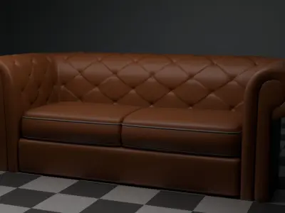 chesterfield sofa Low-poly 3D model 3D model