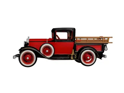 1930 Early Vintage Fire Pickup Truck Historical Emergency  3D model