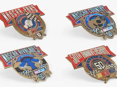 NASCAR Fan Pins Collection 2 3D model