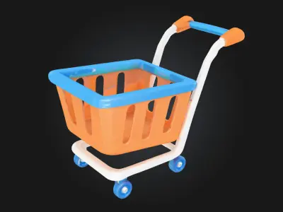 Shopping Cart Bliss  Everyday Utility with a Touch of Whimsy 3D model