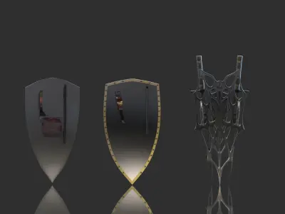 Shield set three different shields 3D model