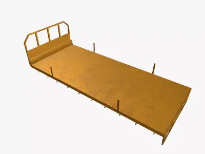 Flat bed trailer 3D model