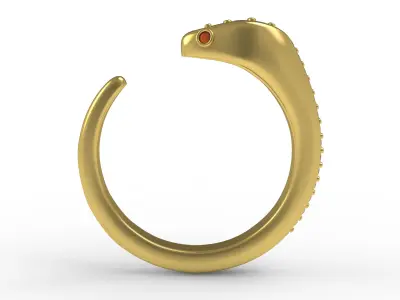 Antique Mini Snake Diamond Ring 3D print model