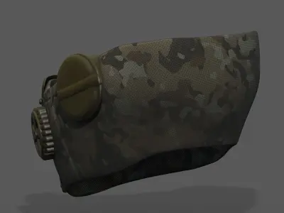 Gas mask respirator scifi futuristic 3d model  Low-poly 3D model