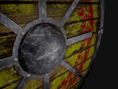The Viking shield Low-poly 3D model