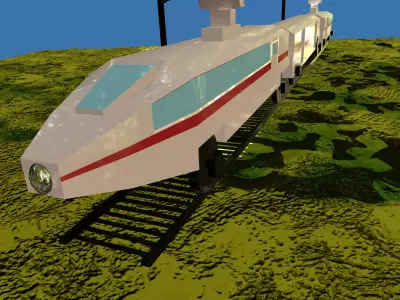 Game Ready 3d Electric Train Low-poly 3D model