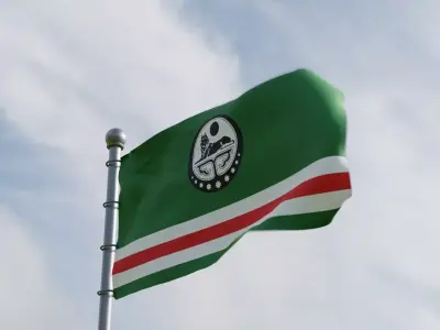 Animated Ichkeria Flag 3D model