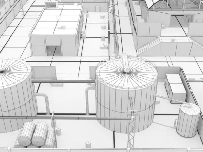 Industrial  Area - Scene Low-poly 3D model