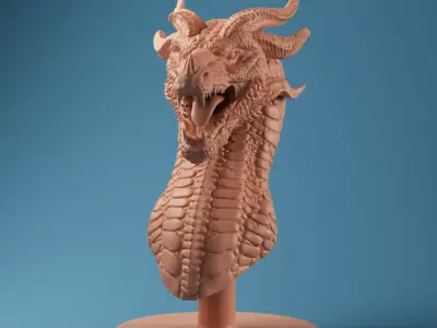 dragon head 3d print model 3D print model